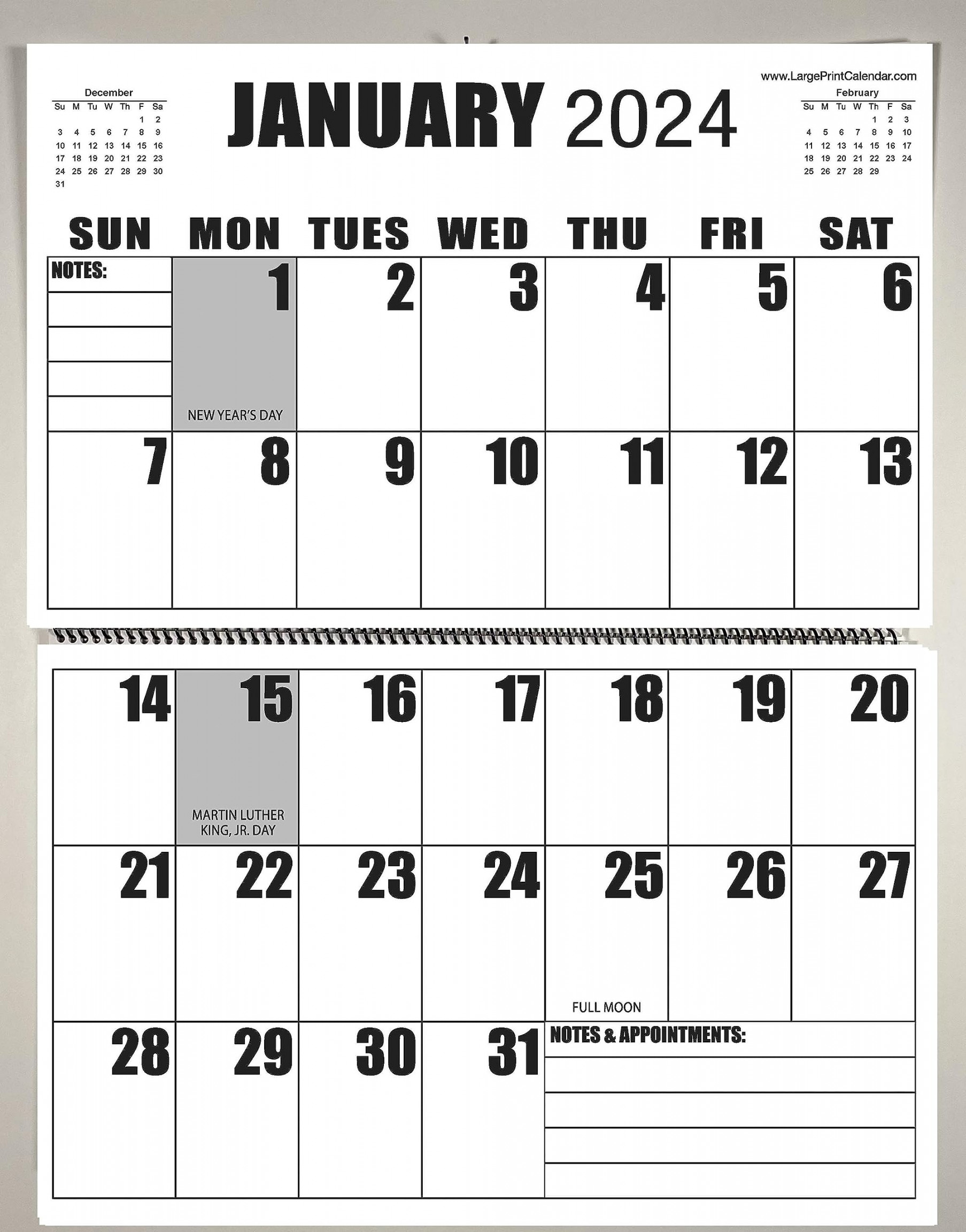 Jumbo Large Print    Wall Calendar  -months - January  to  January   " x " whenSee more Jumbo Large Print    Wall  Calendar