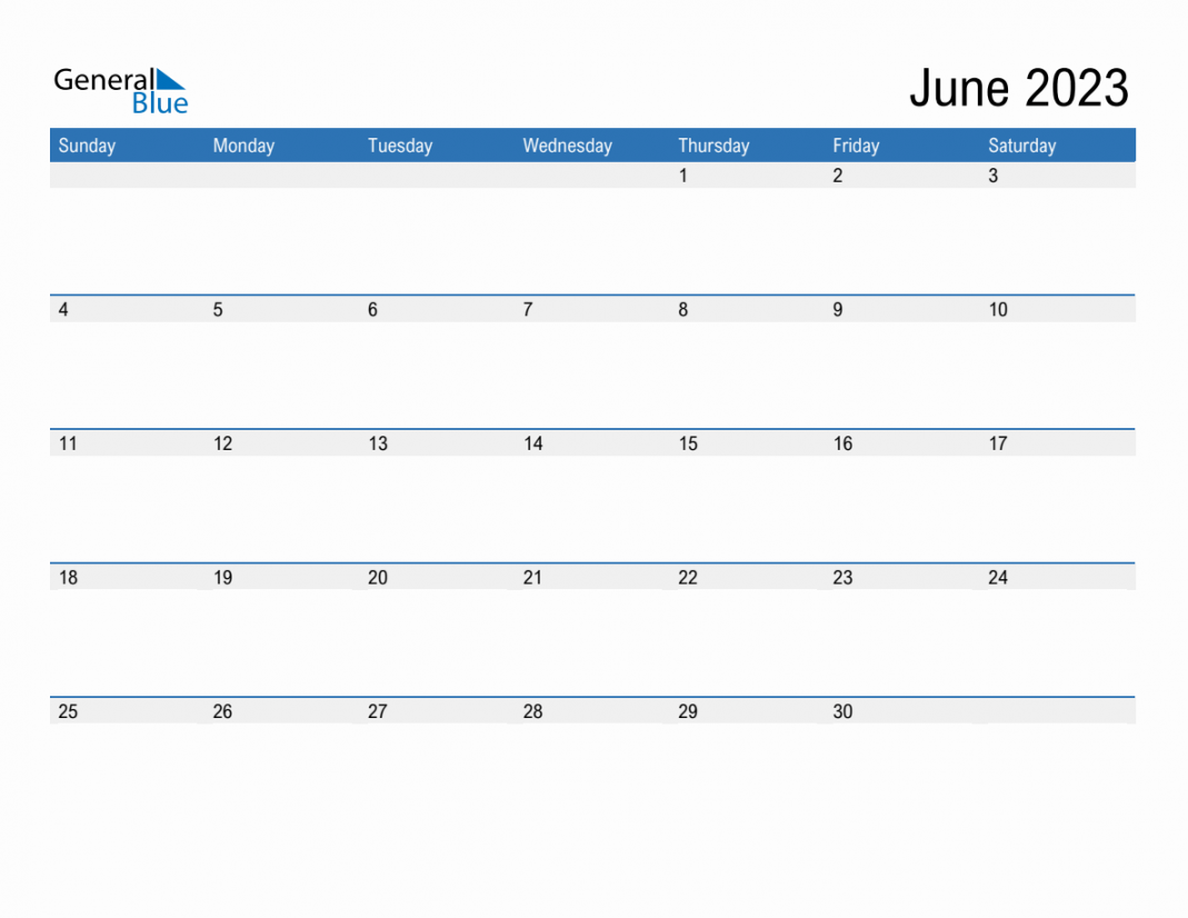 June  Calendars (PDF Word Excel)