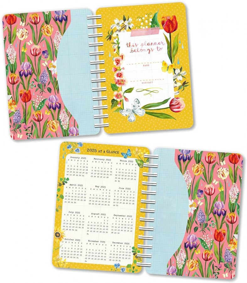 Katie Daisy  Weekly Planner: Wild Beauty  Travel-Size -Month  Calendar  Compact " x "  Flexible Cover, Wire-O Binding, Elastic  Closure,