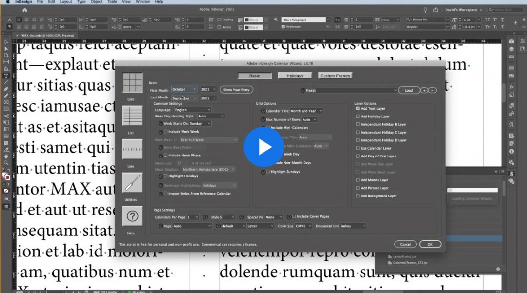 Looking for an easier way to create calendars in Indesign? Check