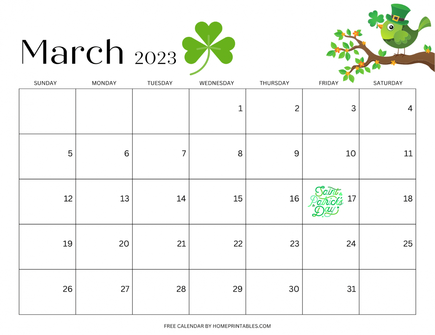 March  Calendar Templates - Free Download!