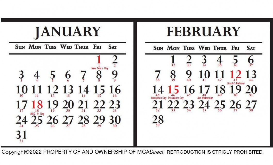 MCA Direct — Yearly Wall Calendar
