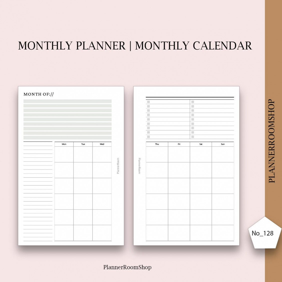 Monthly Agenda Printable Pocket Planner Size Monthly - Etsy