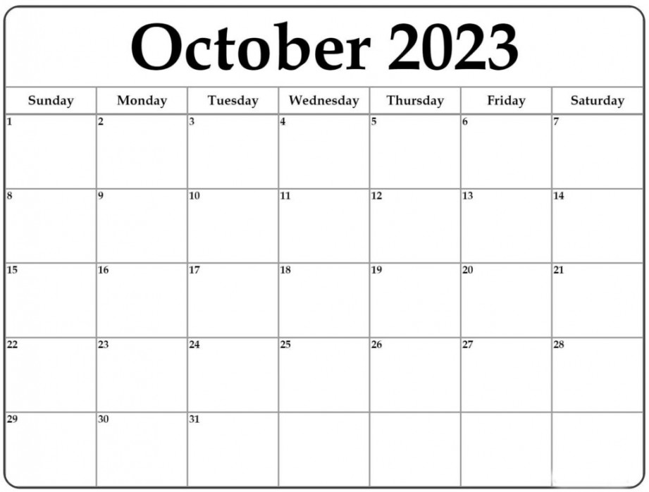 October Printable Calendar  - Cable Squats