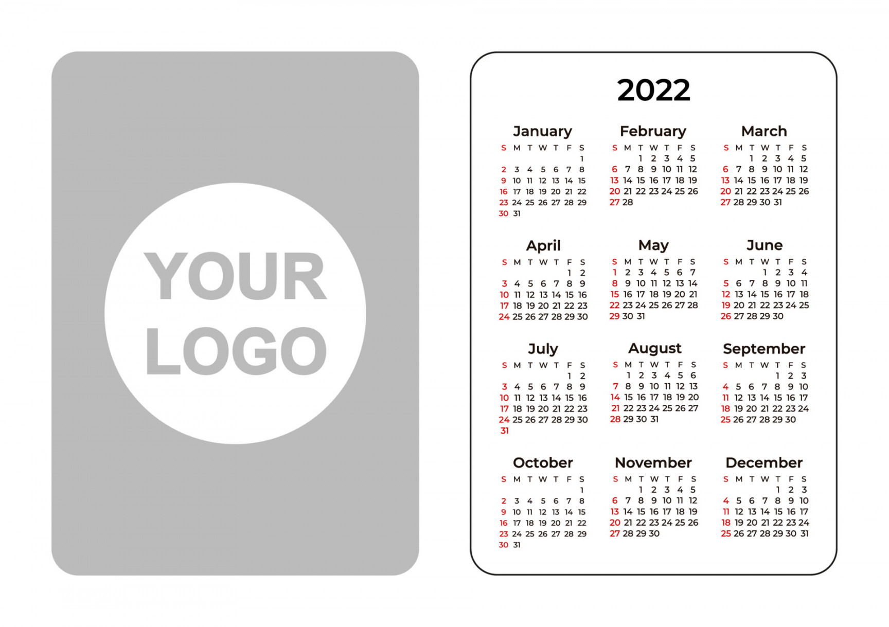 Pocket calendar  template with place for logo  Vector