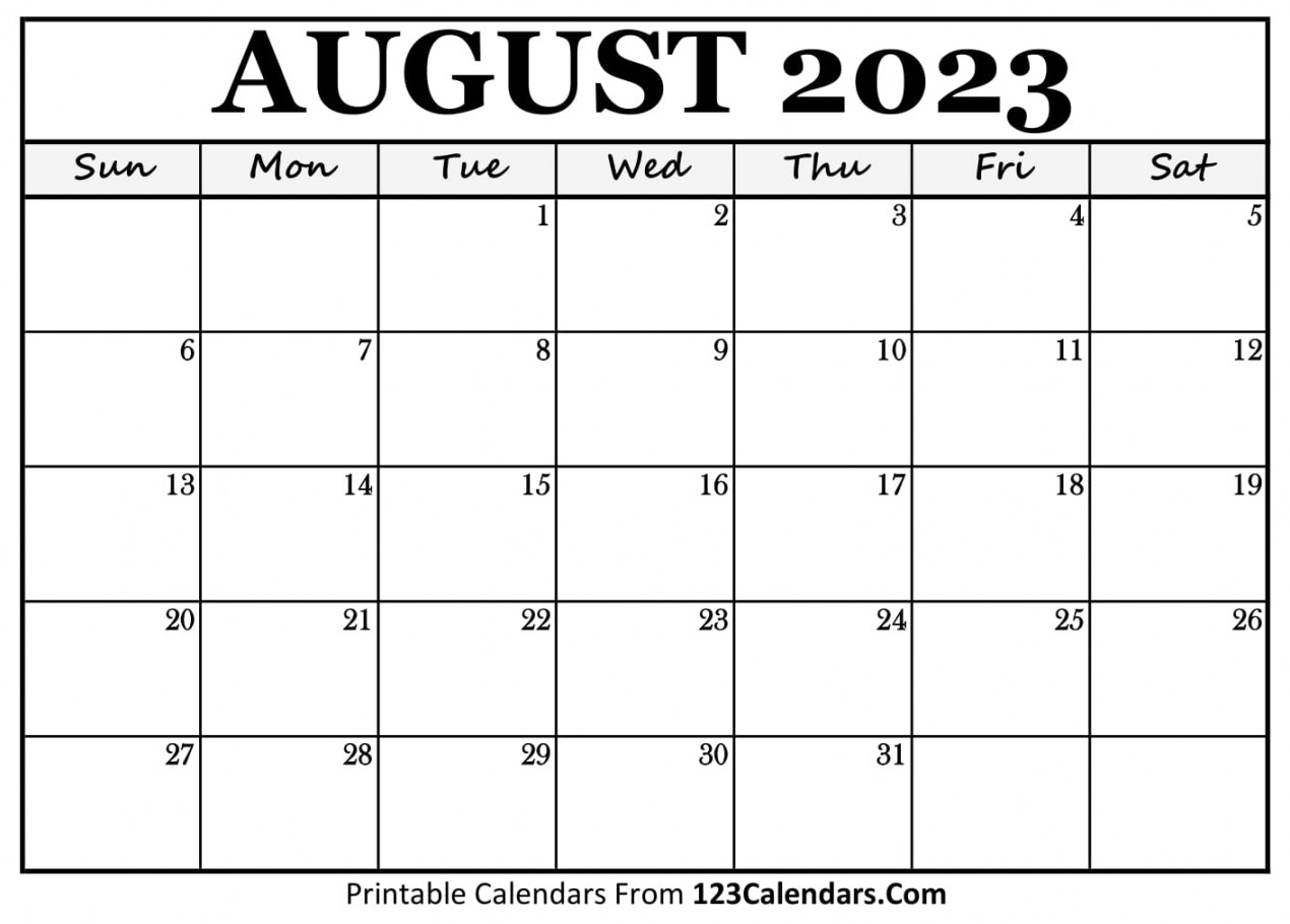 Printable August  Calendar Templates - Calendars