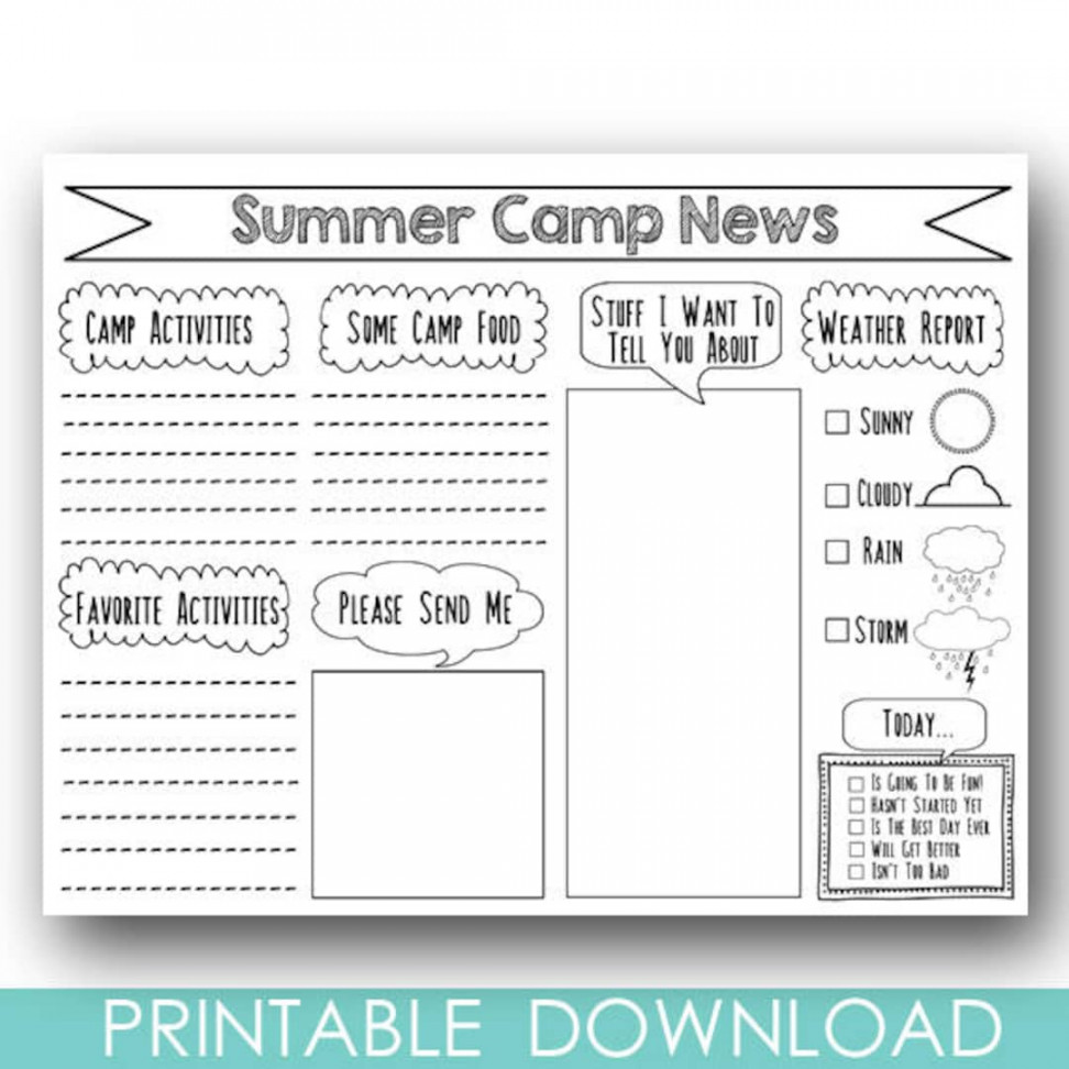 PRINTABLE Camp Stationary Printable Summer Camp Stationery - Etsy