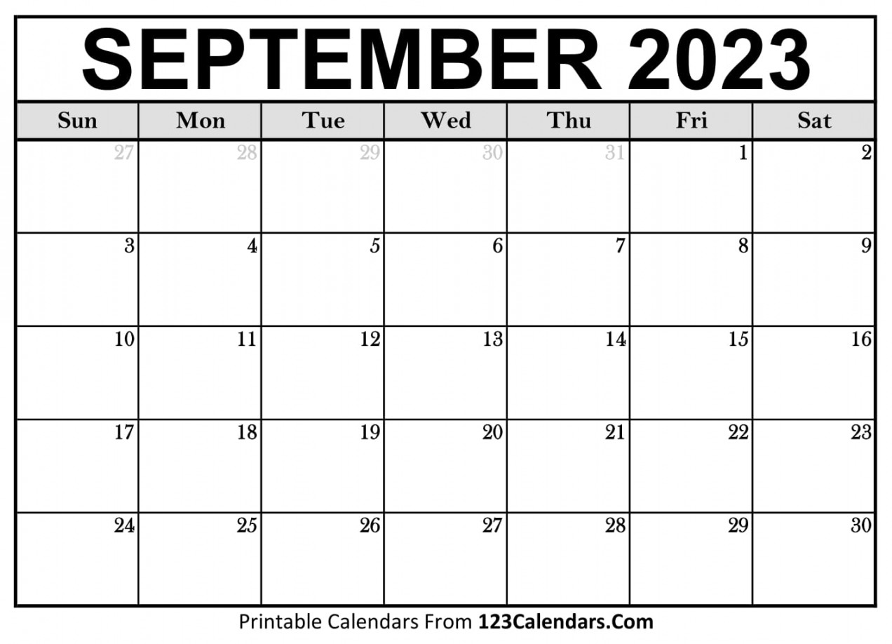 Printable September  Calendar Templates - Calendars
