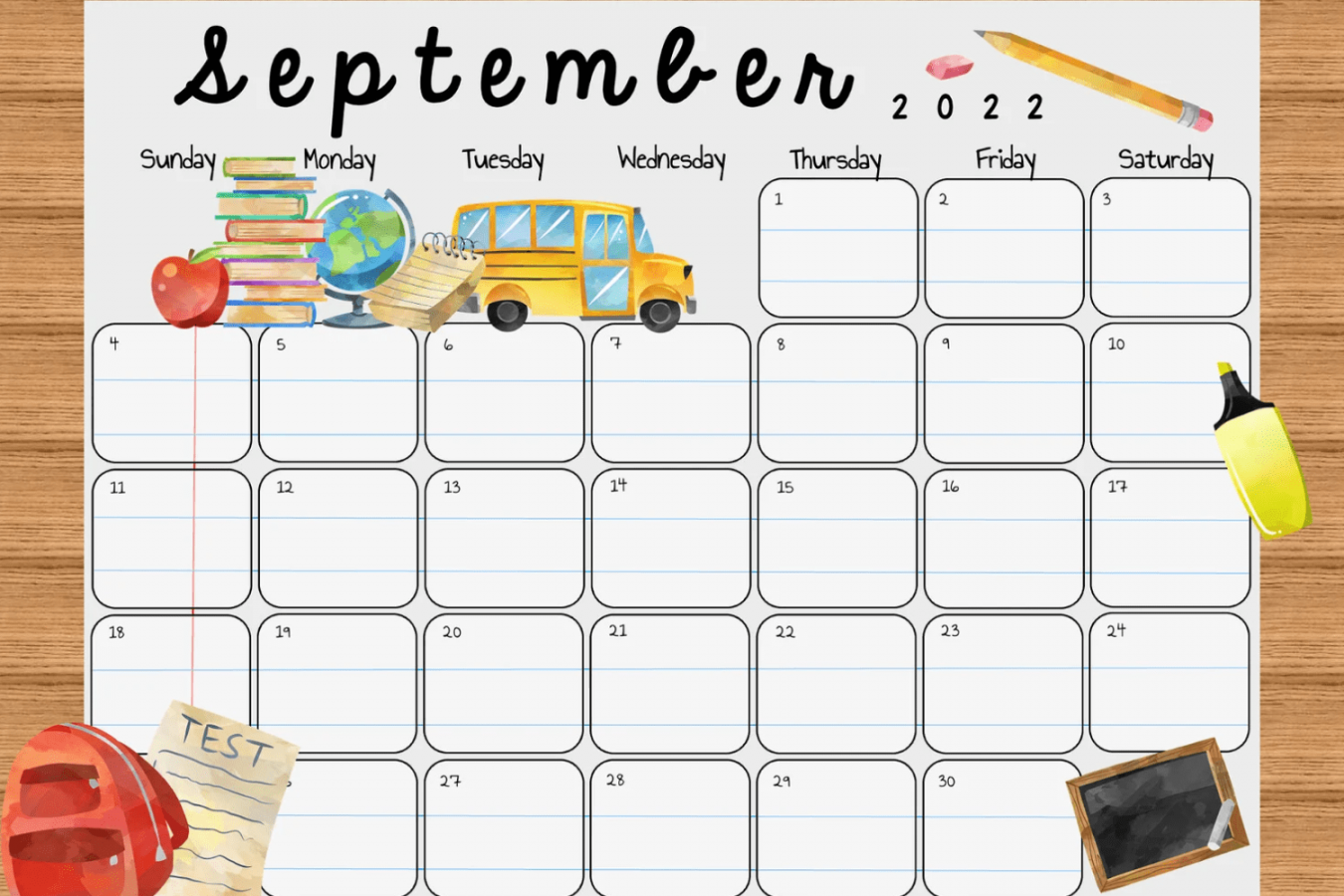 + Printable September Calendars : Free & Premium