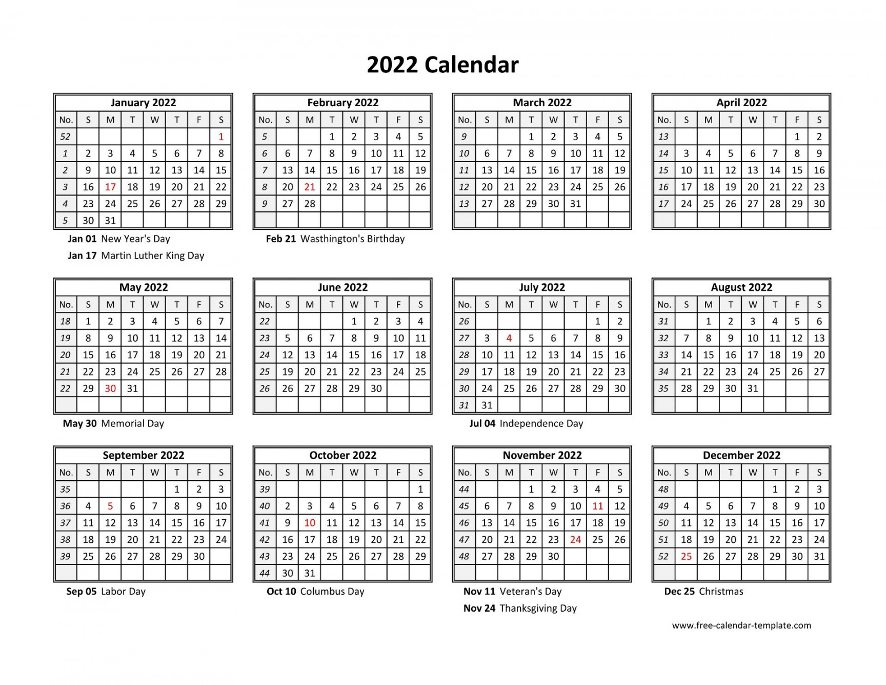 Printable Yearly Calendar   Free-calendar-template