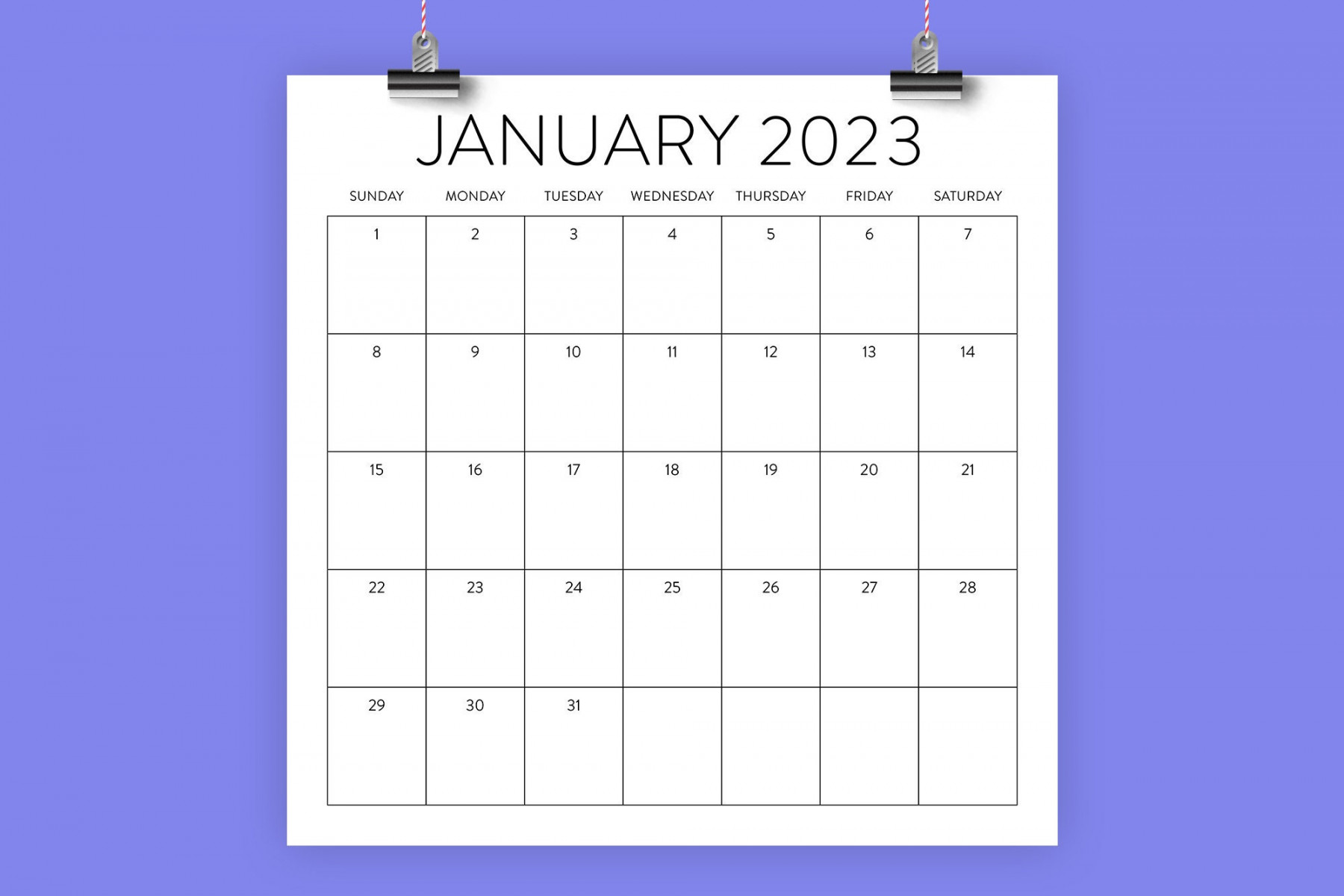 SALE  Square Calendar Template INSTANT DOWNLOAD Modern - Etsy