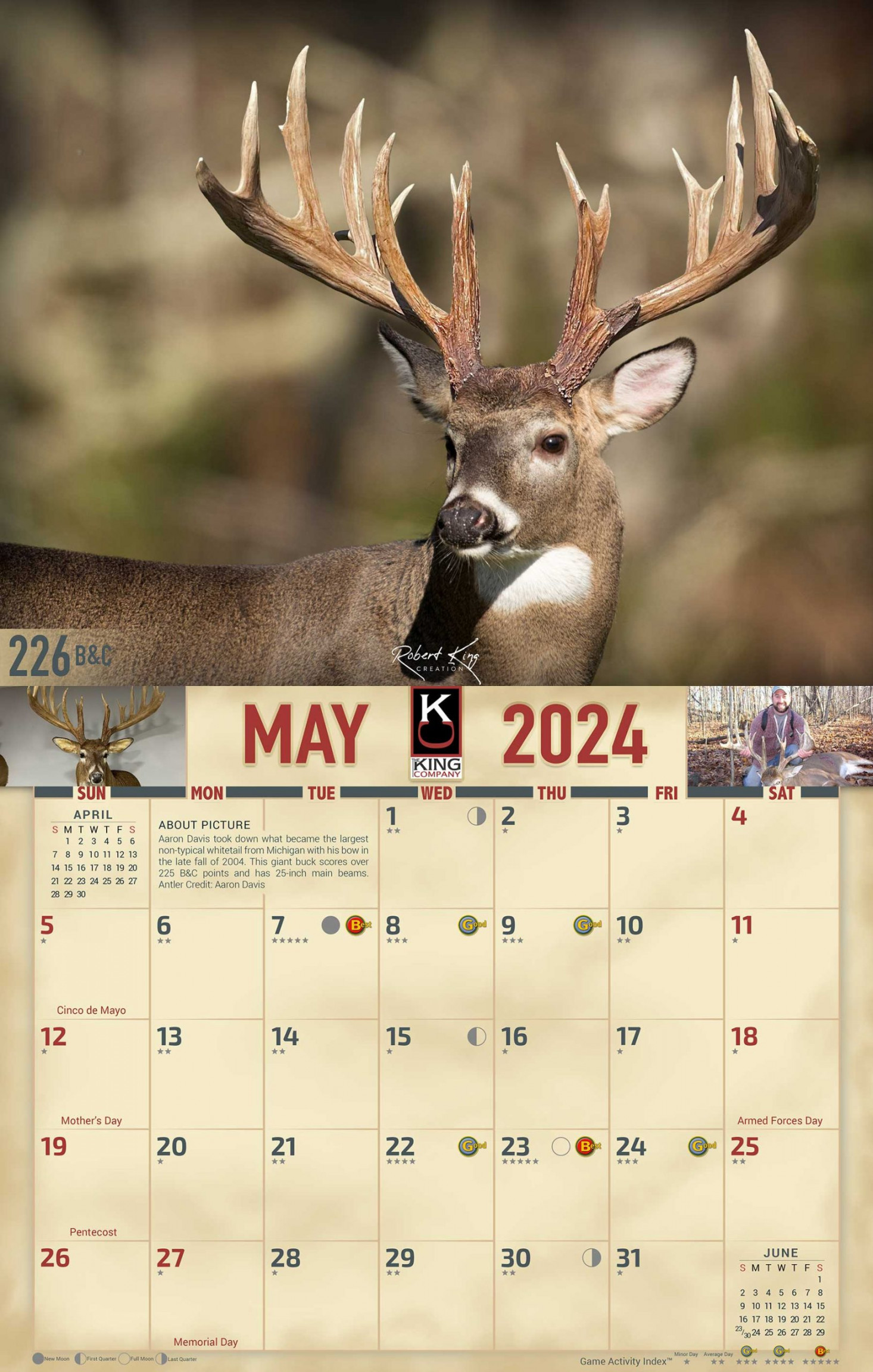 Selling   Whitetail Deer Calendar   Buck Calendar