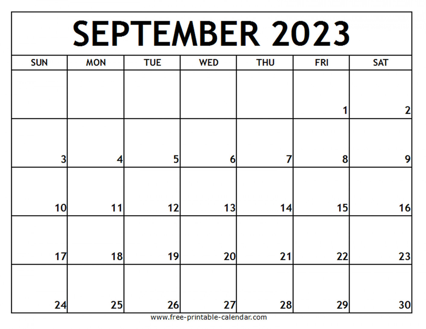 September  Printable Calendar - Free-printable-calendar