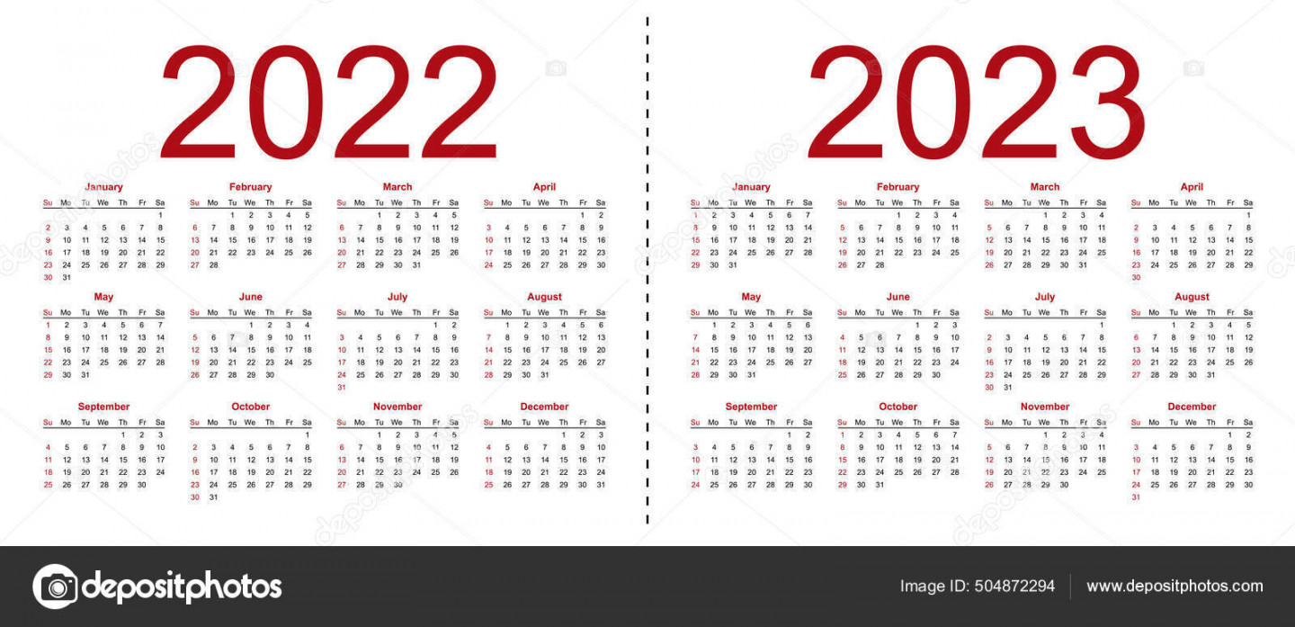 Set Minimalist Calendars Years   Weeks Start Sunday