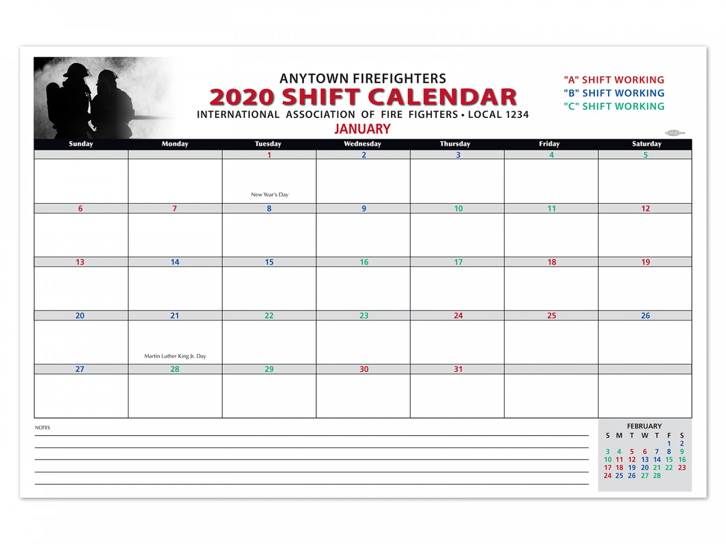 Shift Calendars — Firefighters Print & Design