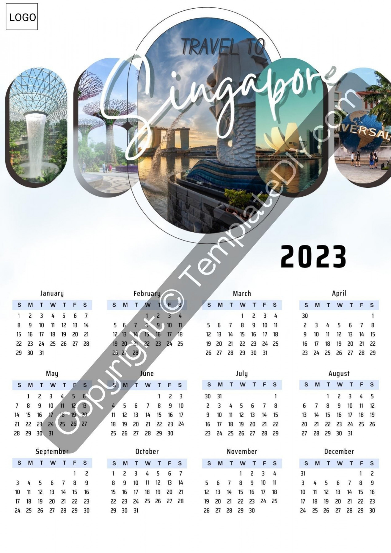Singapore  Calendar Template Printable in Pdf & Word