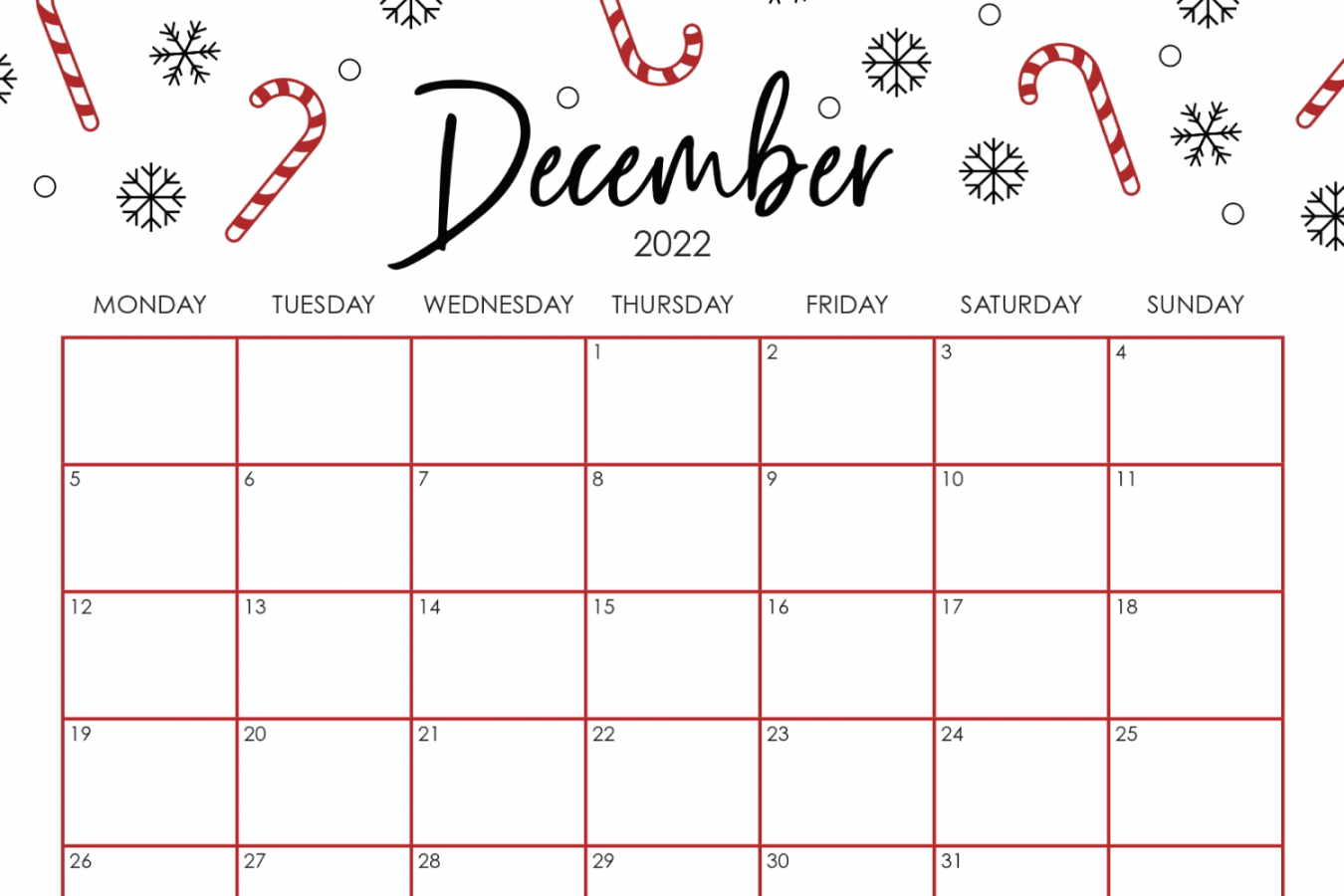 + Splendid Printable December Calendar  Designs