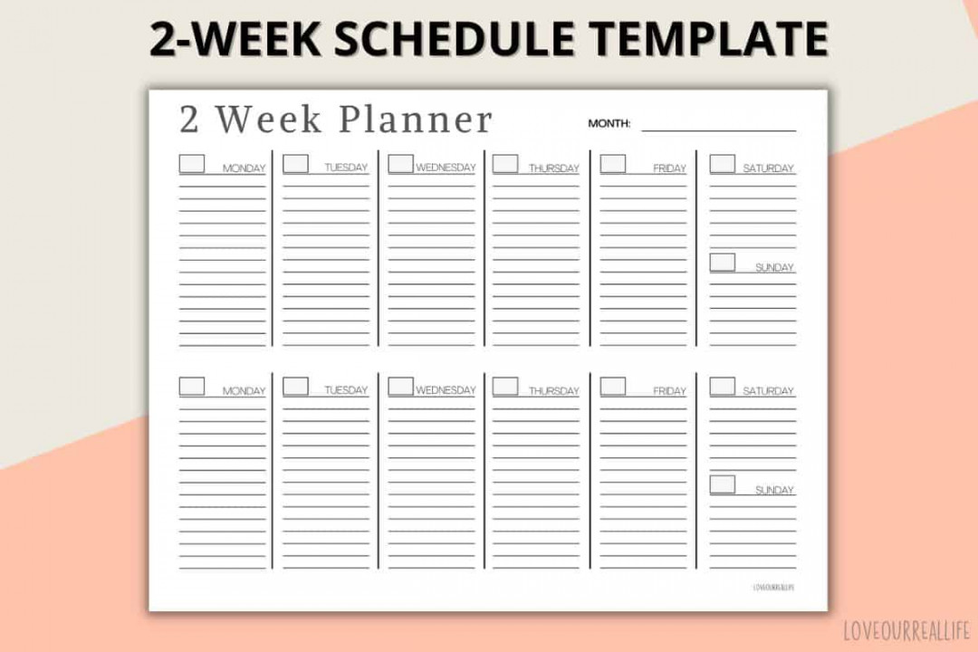 Two Week Calendar Template - Free Printable Weekly Planner ⋆ Love