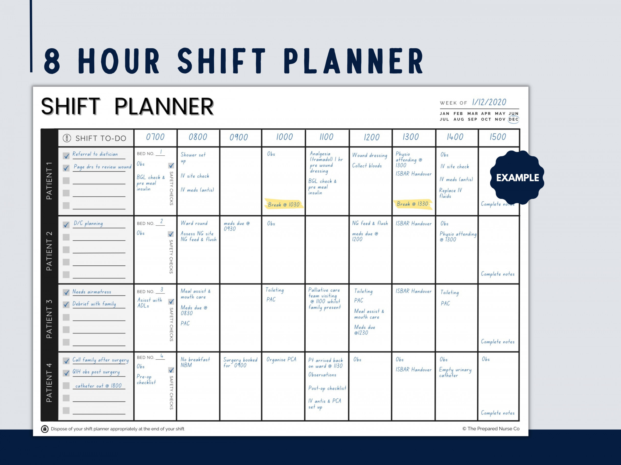 Ultimate Shift Planner Bundle Shift Planner Nursing Notes - Etsy