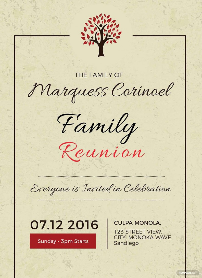 Vintage Family Reunion Invitation Template - Download in Word
