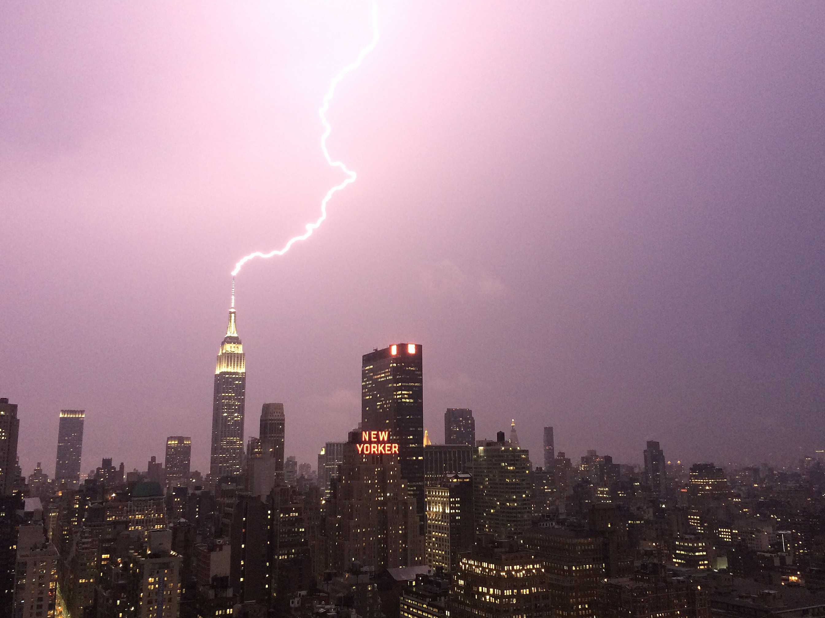 Watch the Empire State Building Being Struck by Lighting