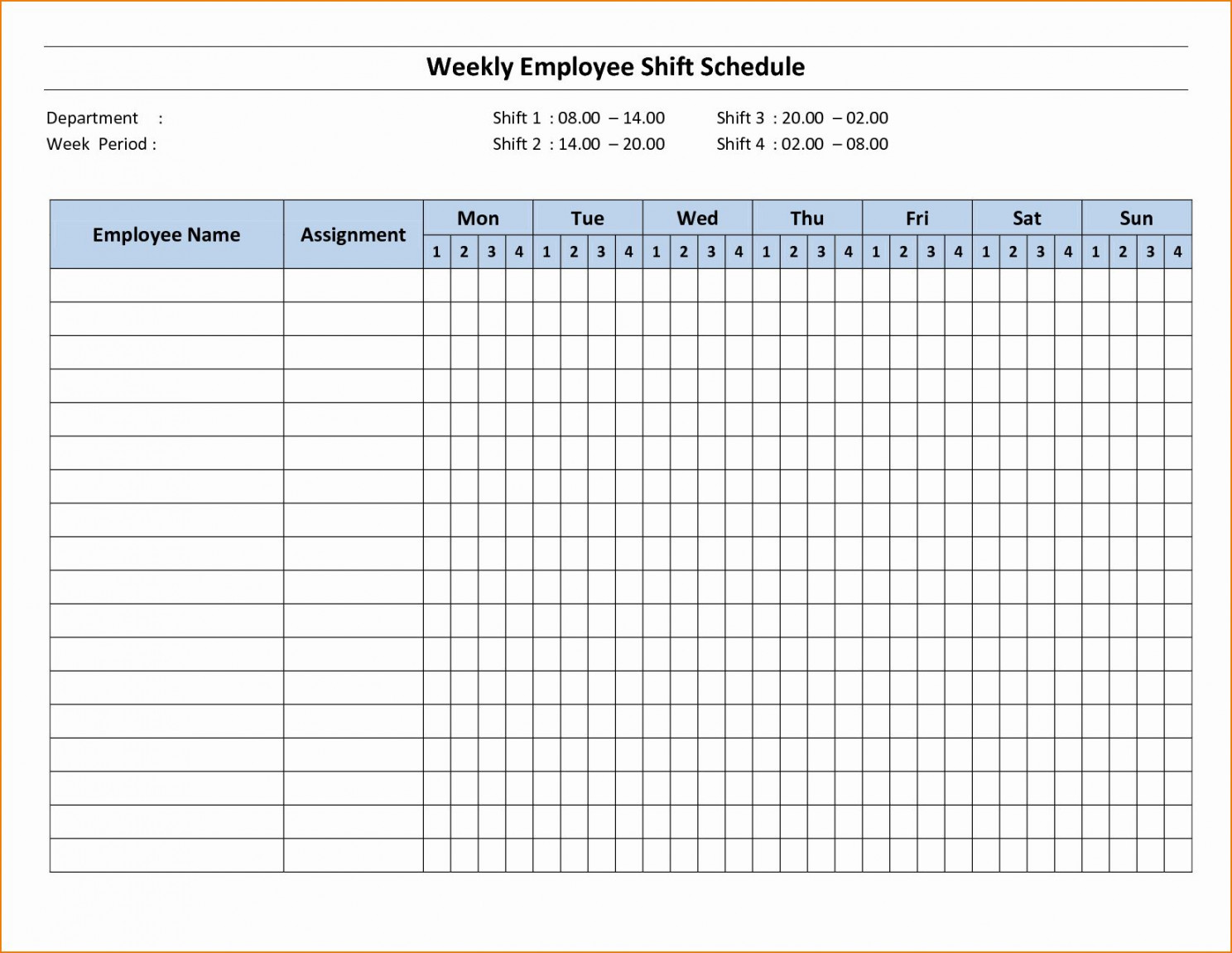 Week Schedule Template Awesome  Week Schedule Template