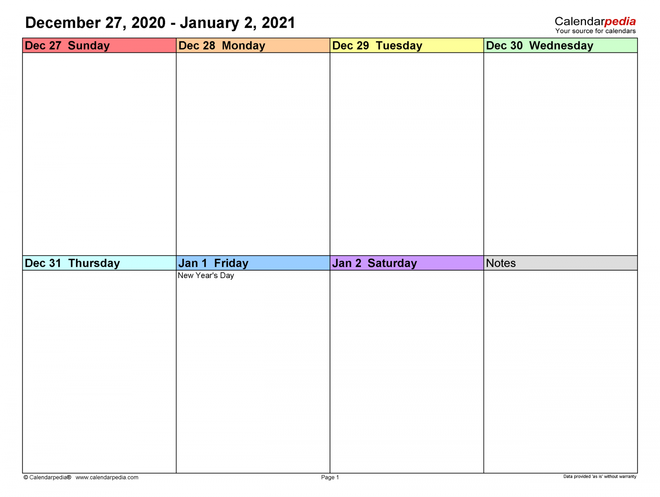Weekly Calendars  For Pdf -  Free Printable Templates with