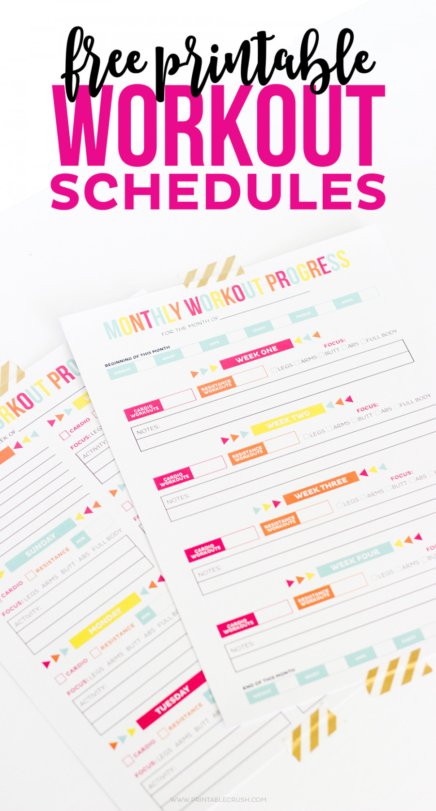 Workout Calendar - FREE Printable Schedule/Progress Sheets