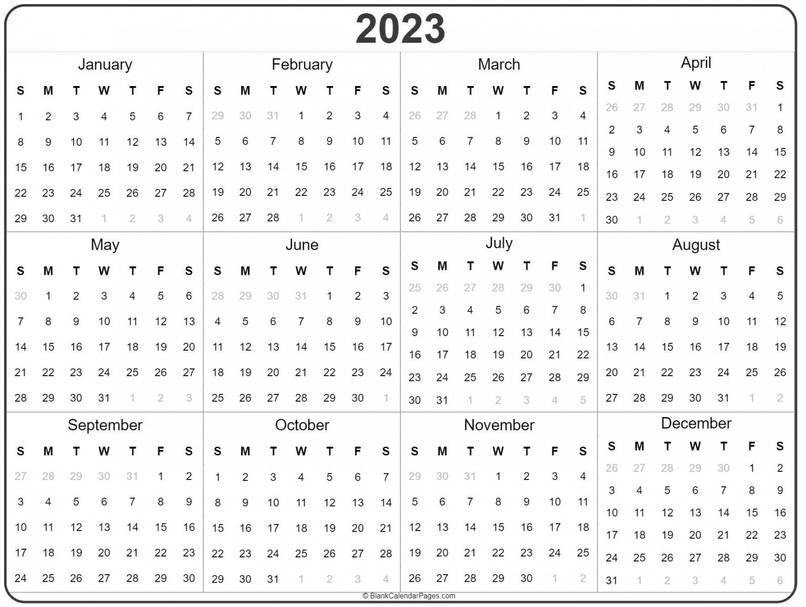 year calendar  yearly printable