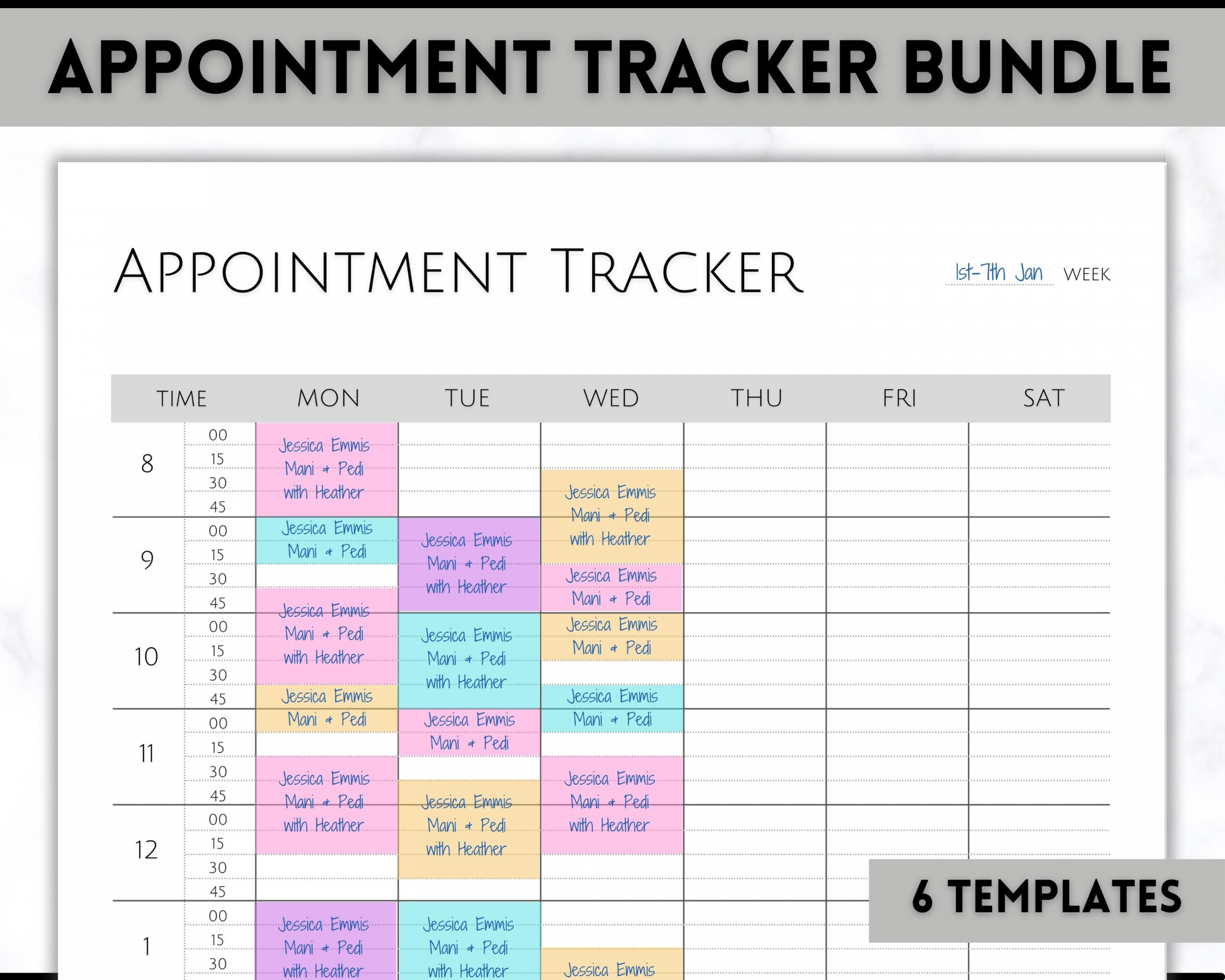 Appointment Planner & Tracker  Salon, Spa, Therapist, Stylist, Beauty  Appointment Book