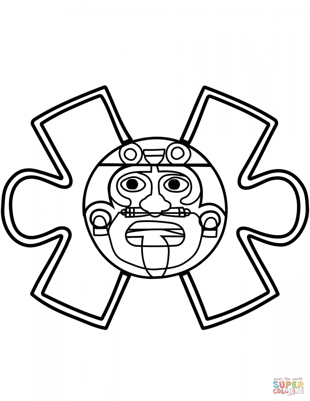 Aztec Calendar Stone coloring page  Free Printable Coloring Pages