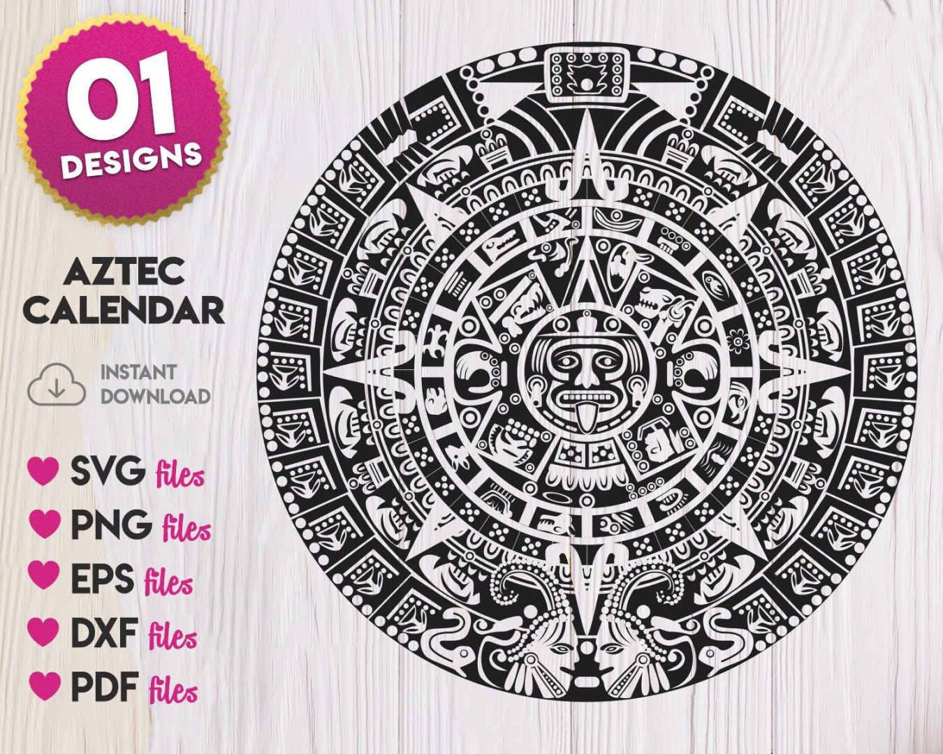 Aztec Calendar SVG Desing - Etsy  Aztec calendar, Invitation