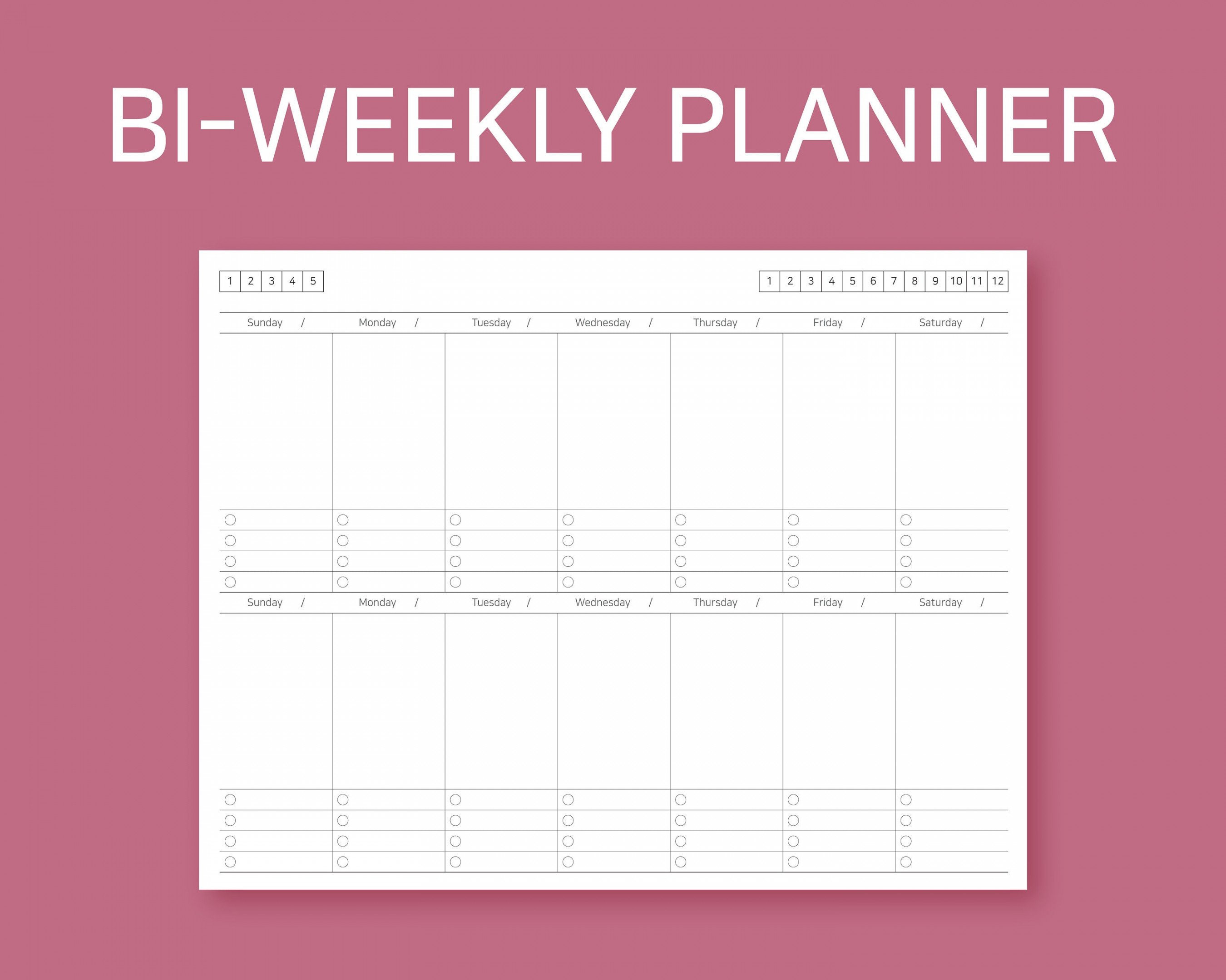 Bi-weekly Planner Bi-weekly Planner Printable Bi-weekly - Etsy