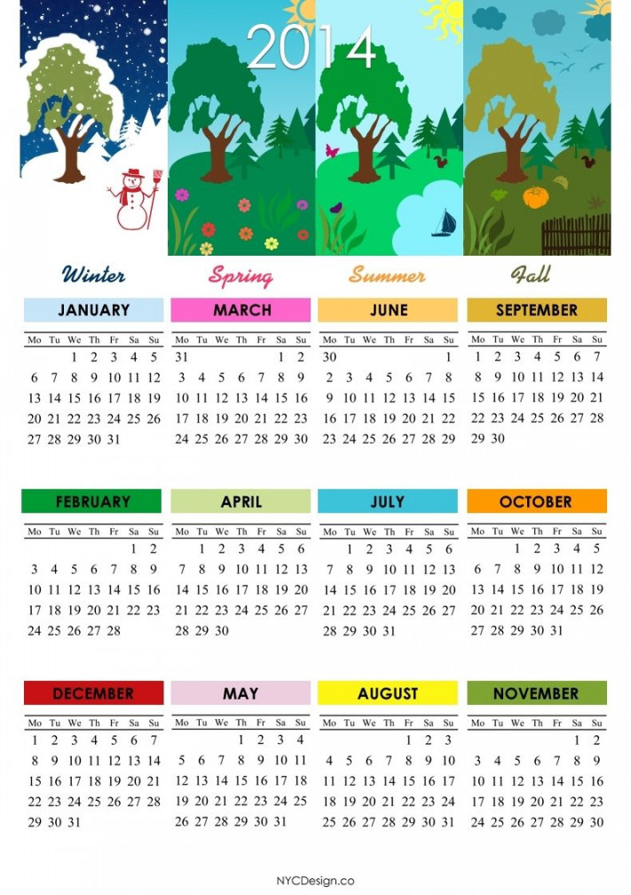 Blank  Month Seasonal Calendar  Season calendar, Printable