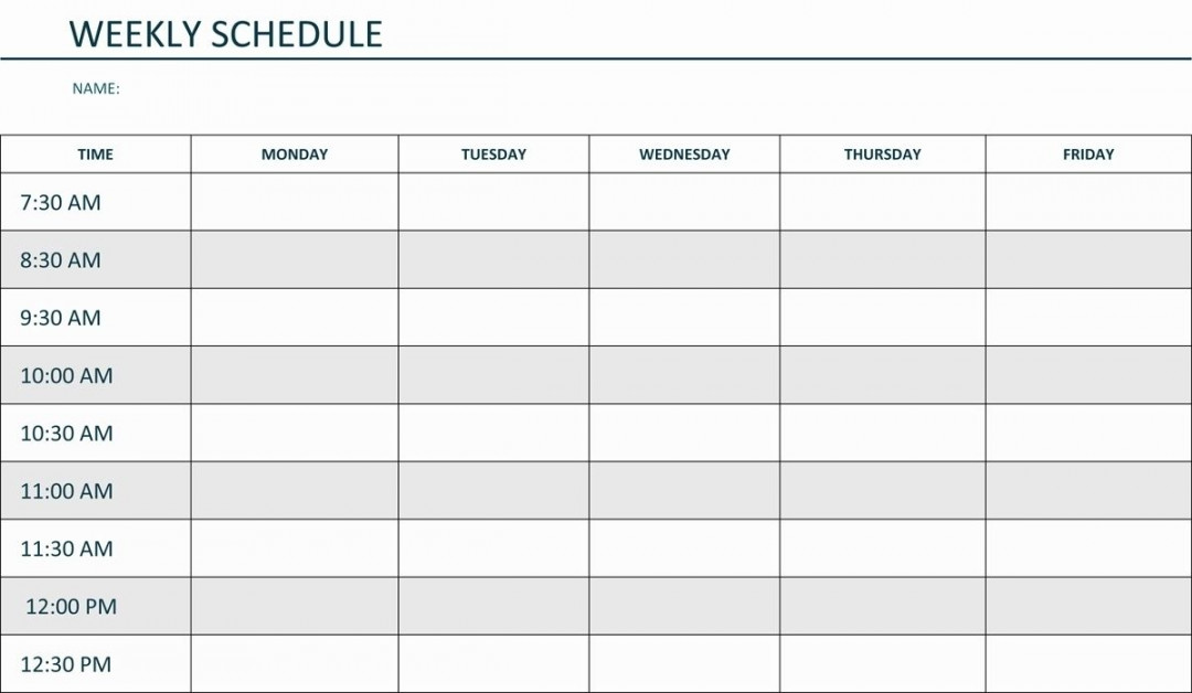 Blank Weekly Am/Pm Schedule Template - Calendar  Weekly lesson