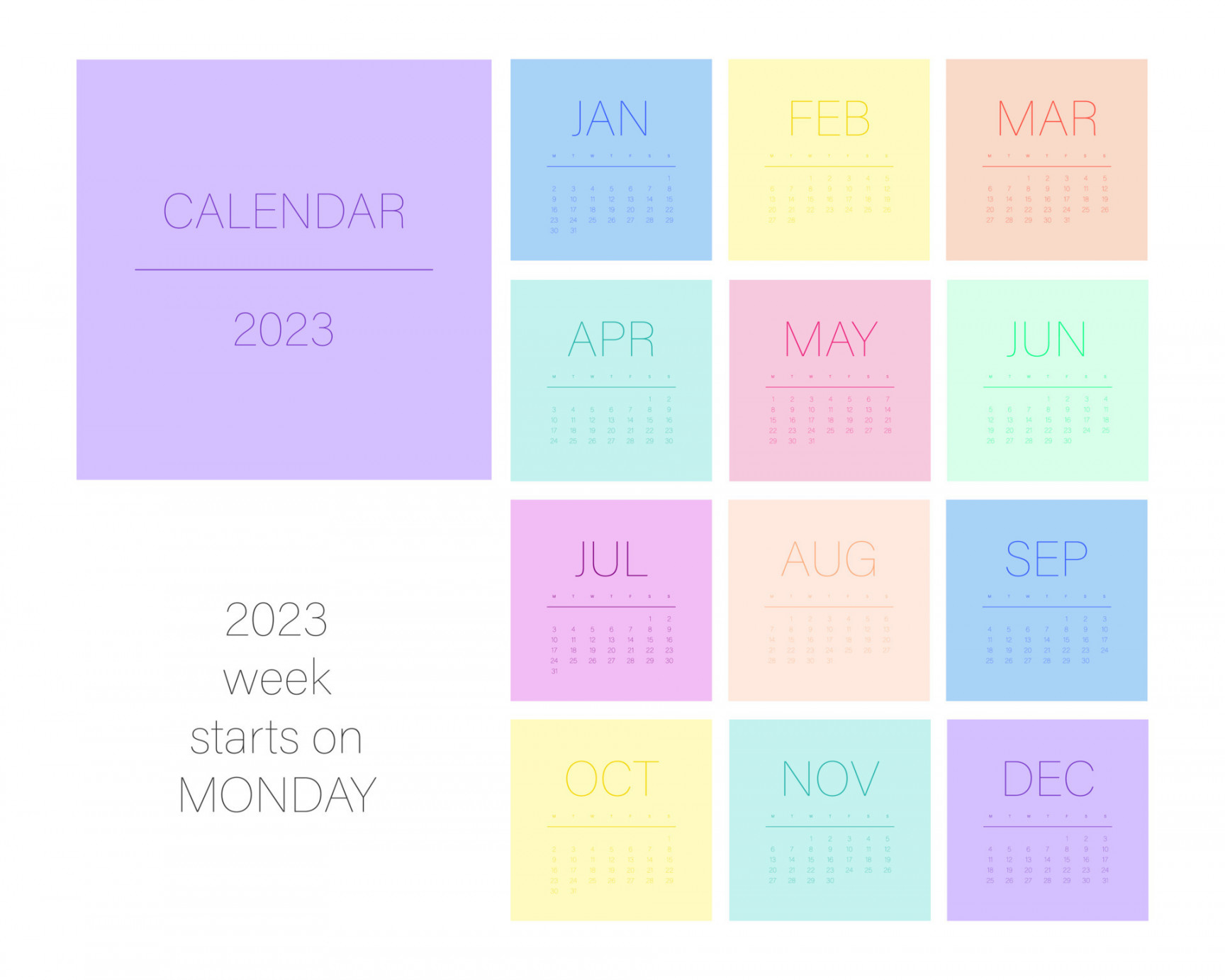 Calendar template for