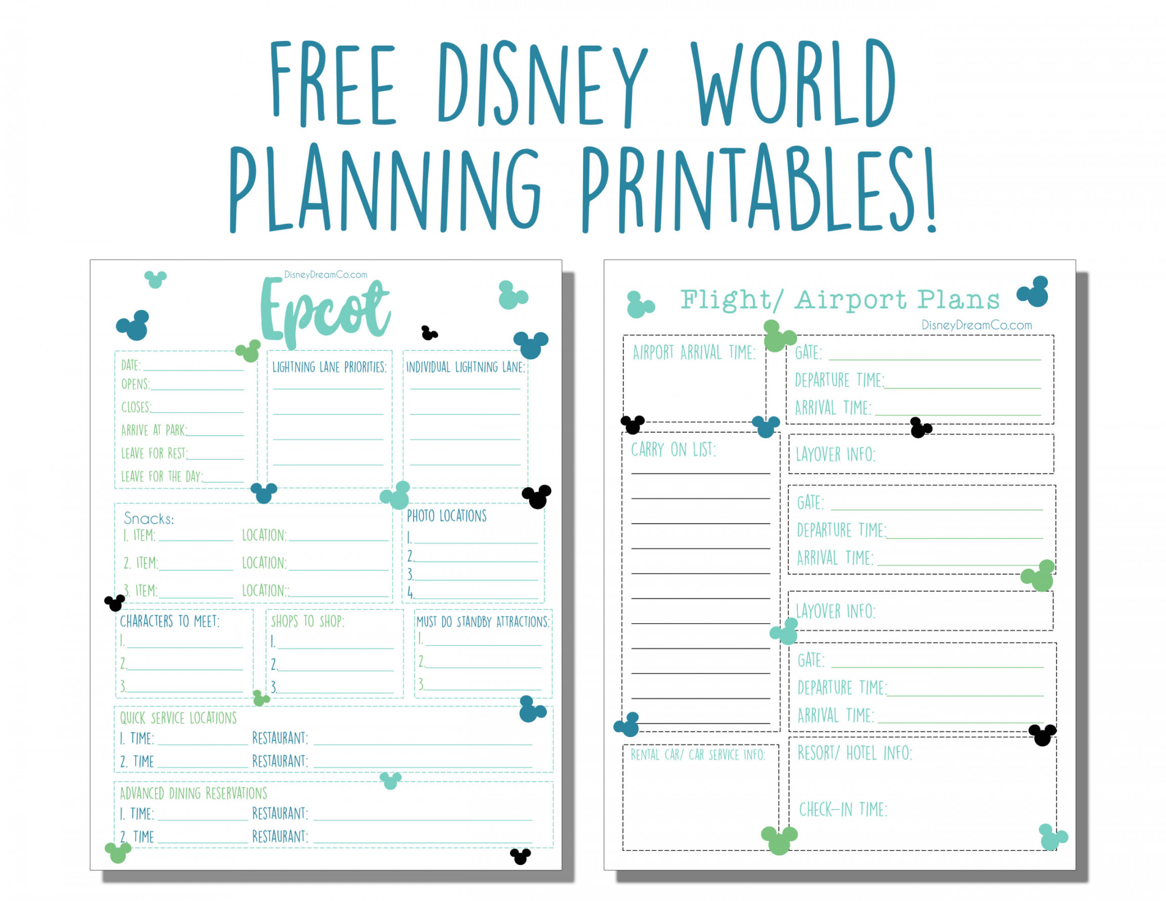Disney World FREE Planning Printables: Disney World Planner