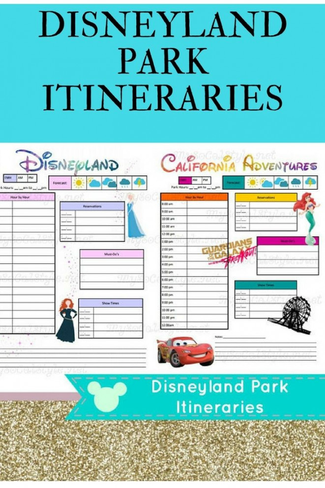 Disneyland Itinerary Template For Mac  Itinerary template, Disney