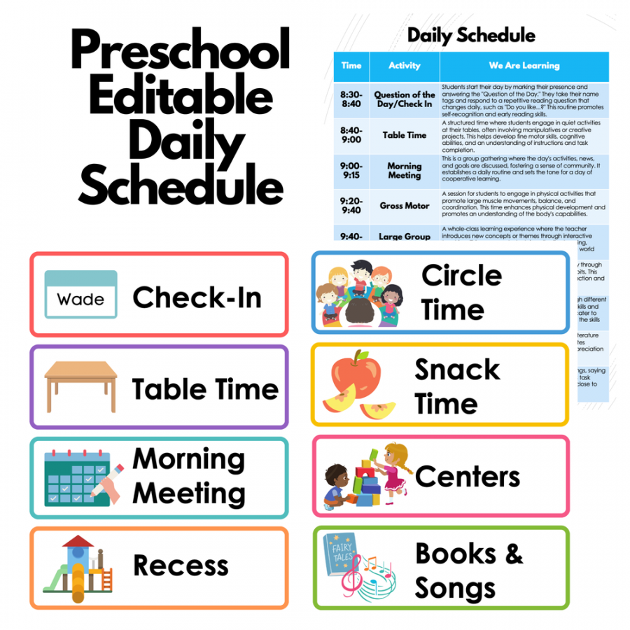 Editable Preschool Daily Schedule — Preschool Vibes