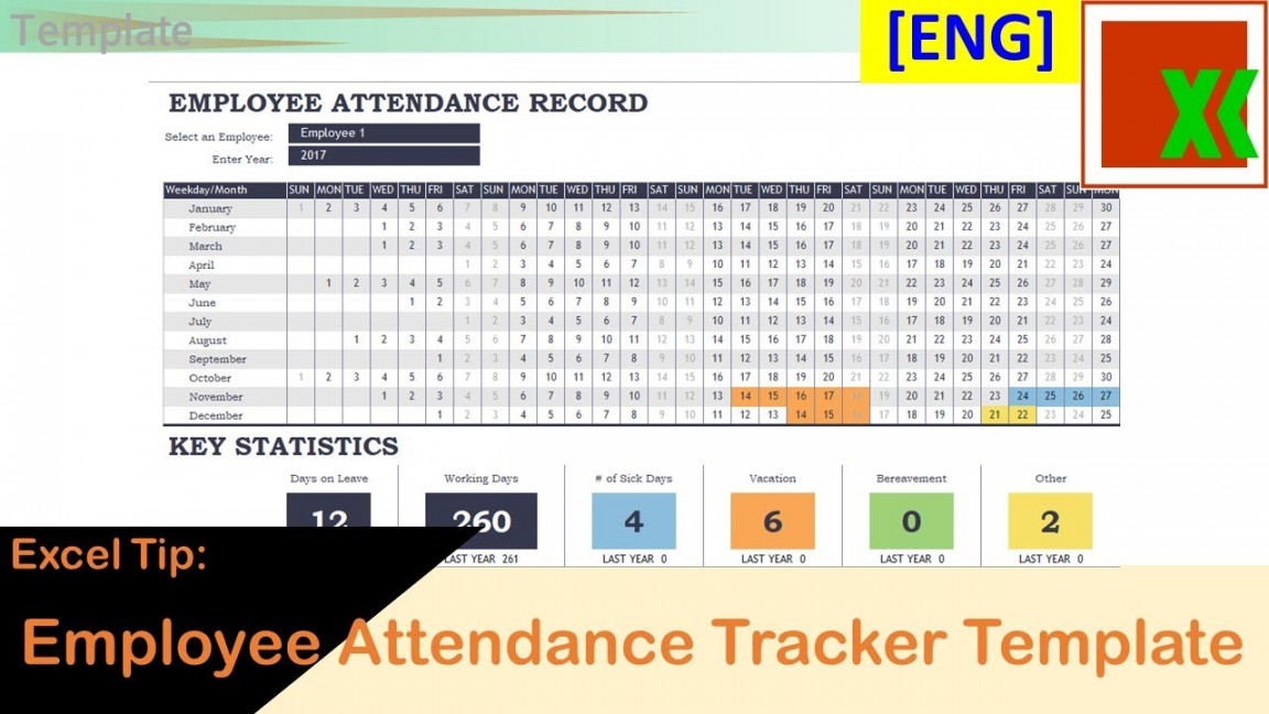 [ENG] Employee Attendance Tracker Template - Free Excel Template by  Microsoft