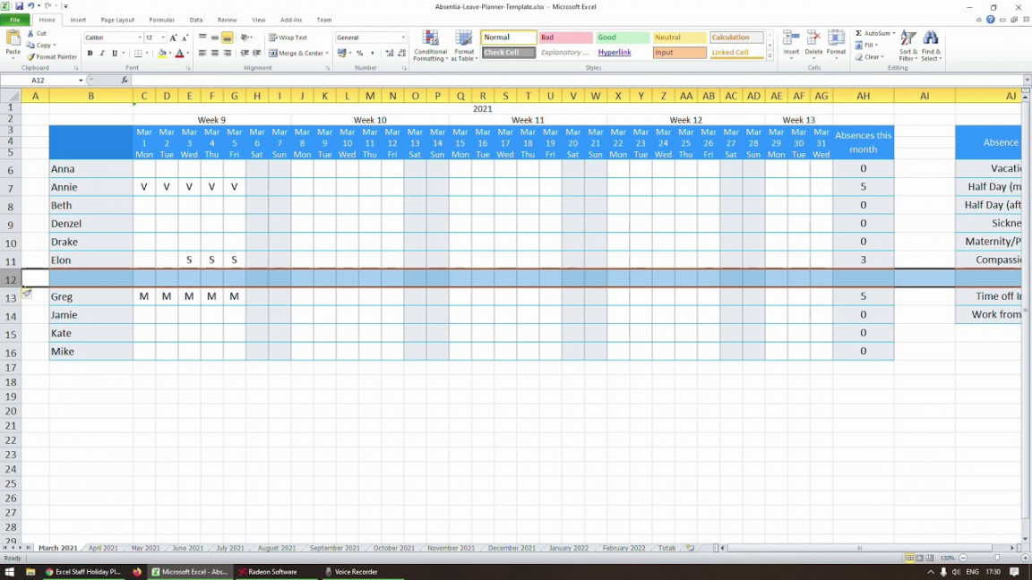 Excel Staff Holiday Planner (The Ultimate Free Template)