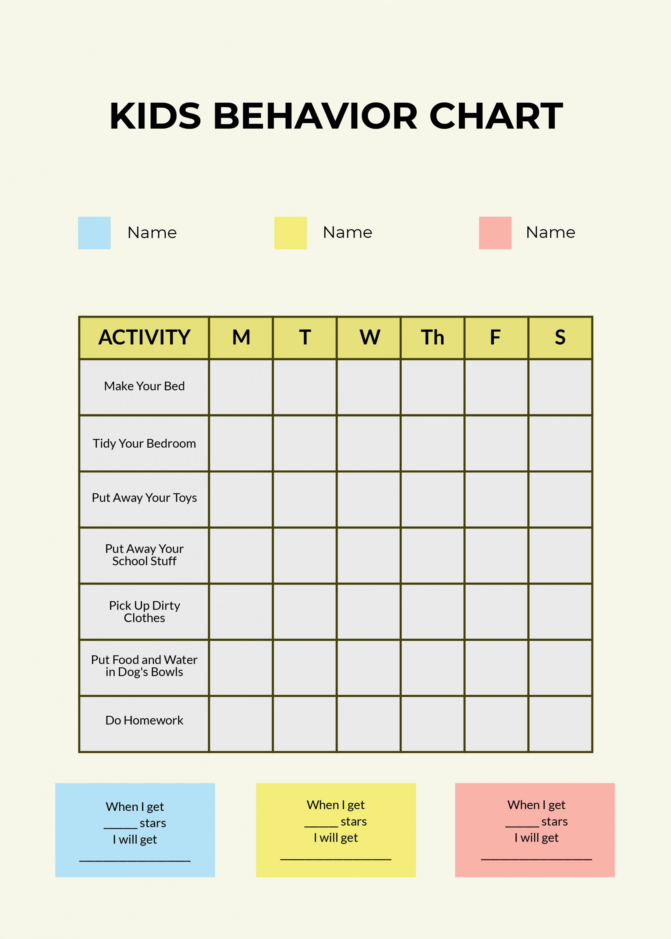FREE Behavior Chart Template - Download in Word, PDF, Illustrator