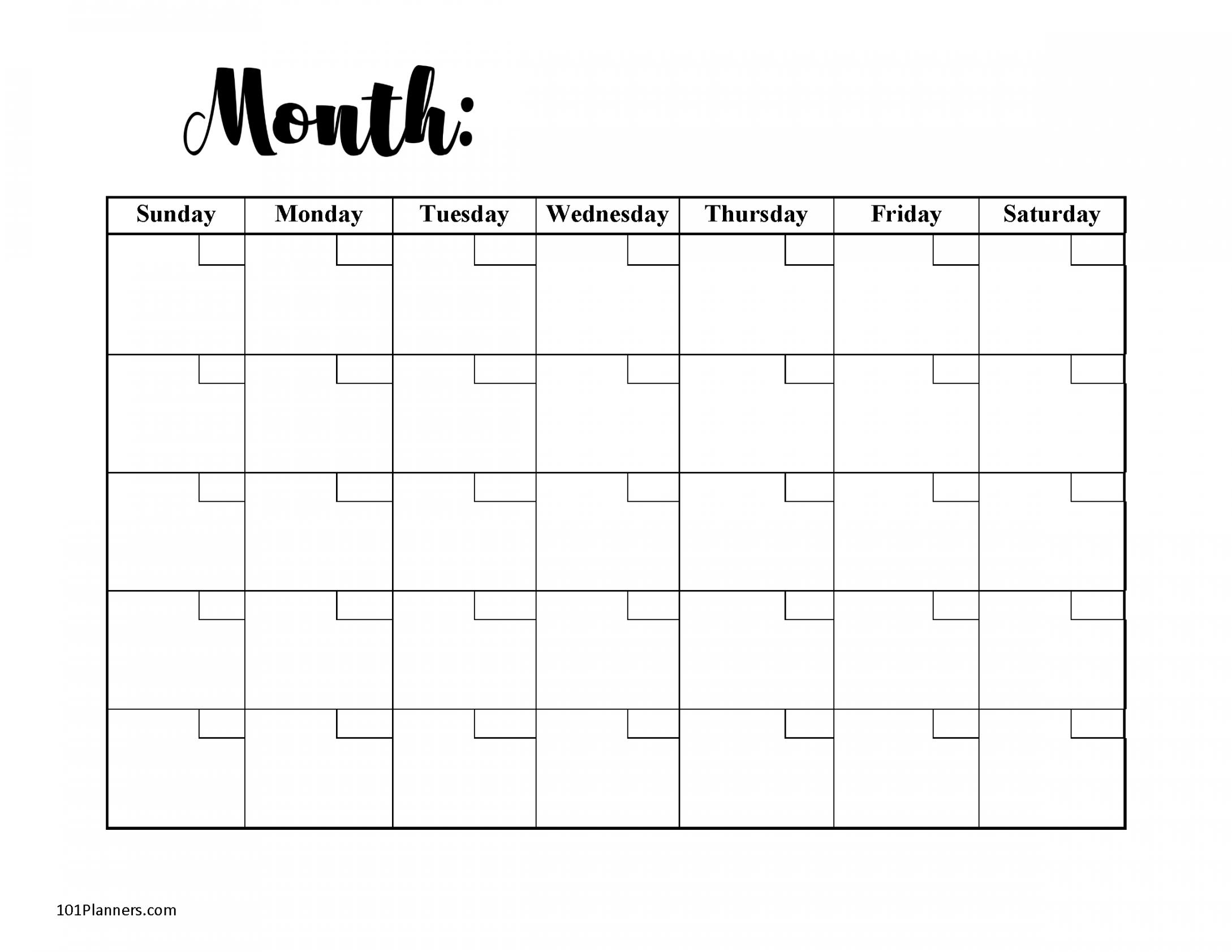 FREE Blank Calendar Templates  Word, Excel, PDF for any month