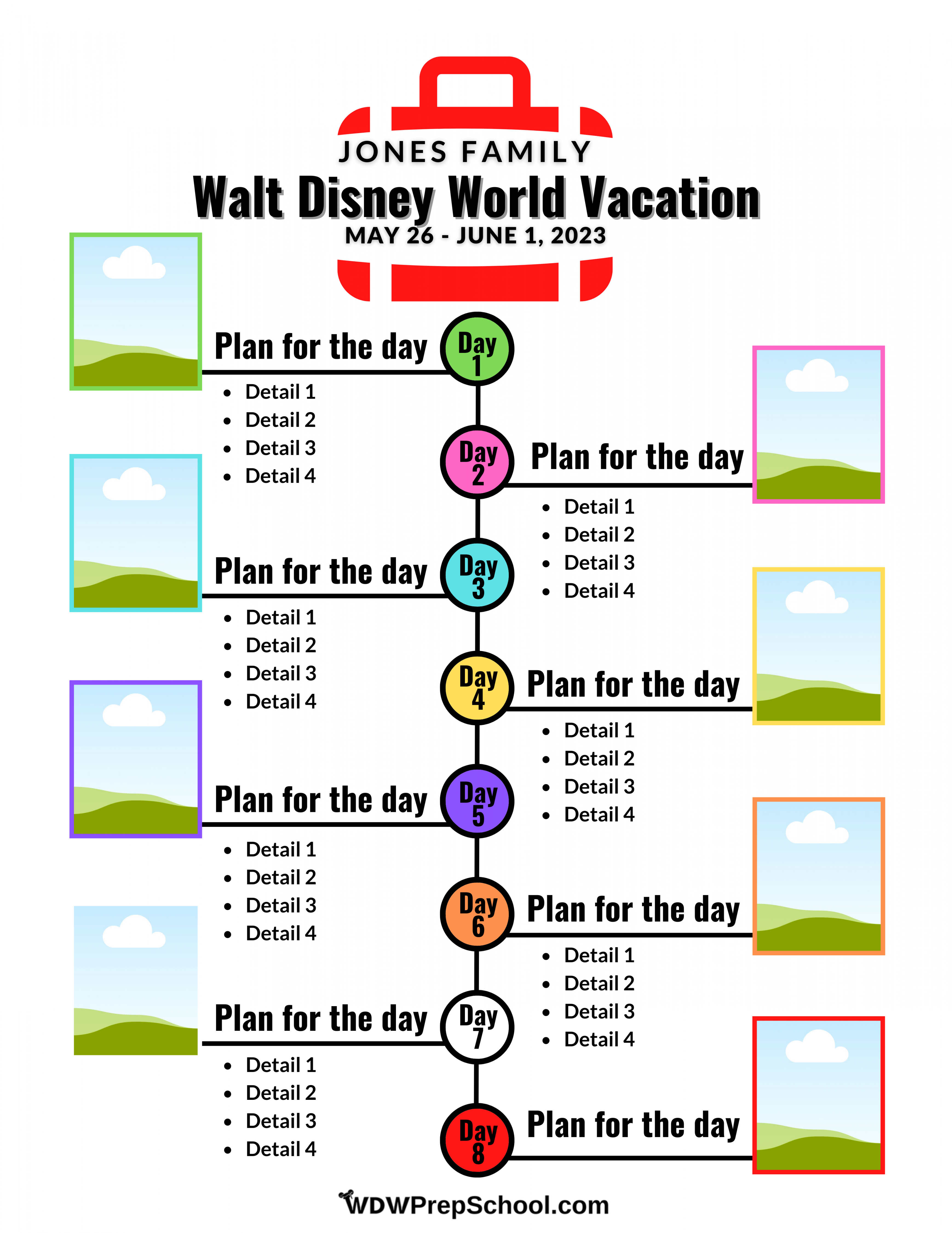 FREE Custom Disney World Itinerary Templates - WDW Prep School