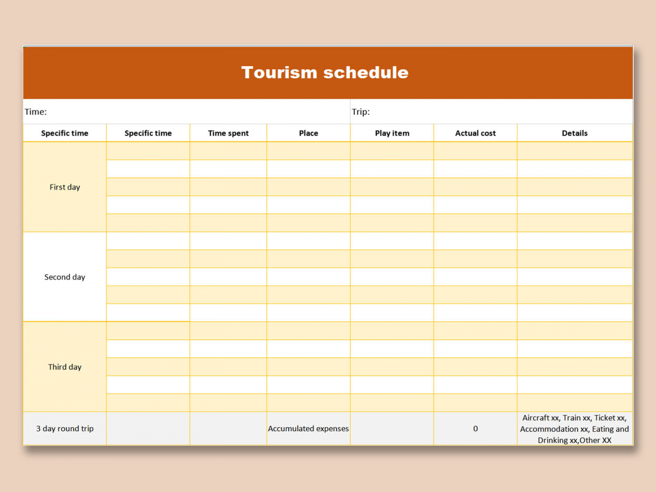 Free Download  Travel Planner Template Excel  WPS Office Academy