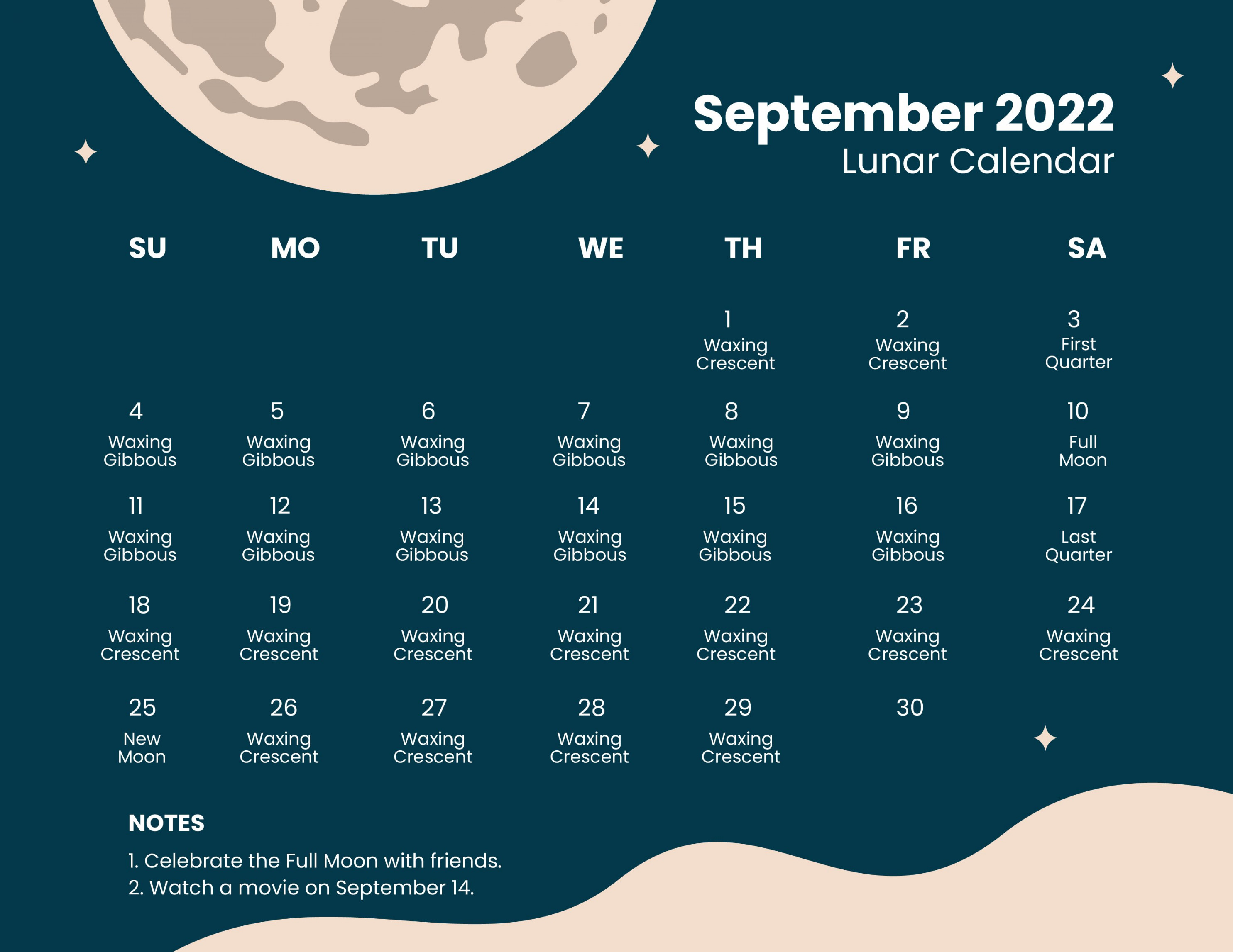 FREE Lunar Calendar Template - Download in Word, Google Docs
