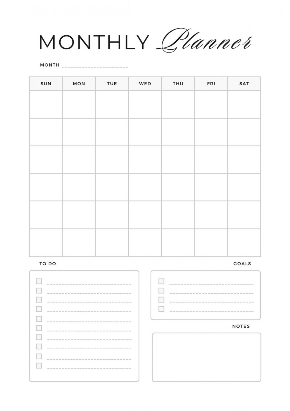 Free personalized monthly planner templates to print  Canva