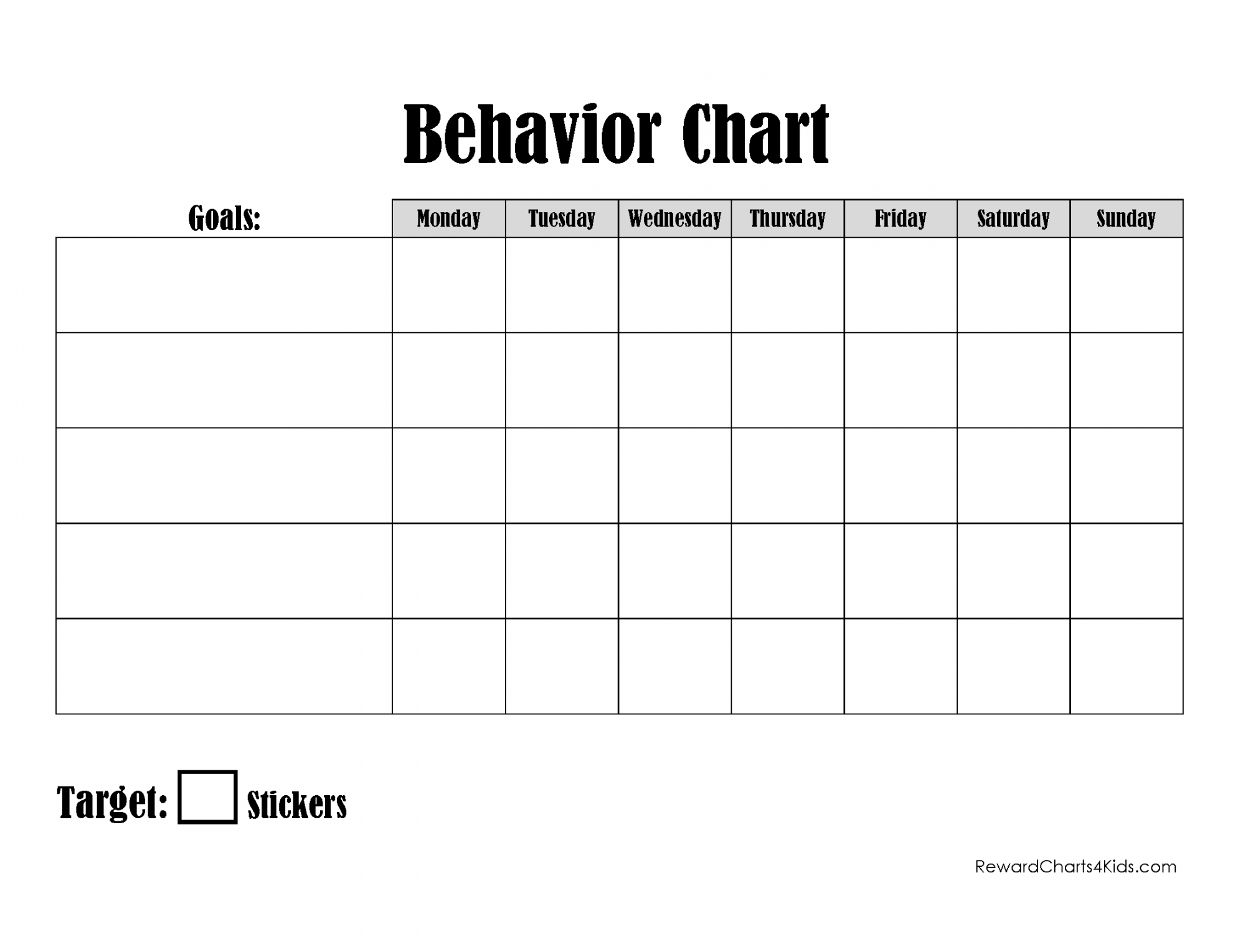 Free Printable Behavior Charts  Customize online  Hundreds of Charts