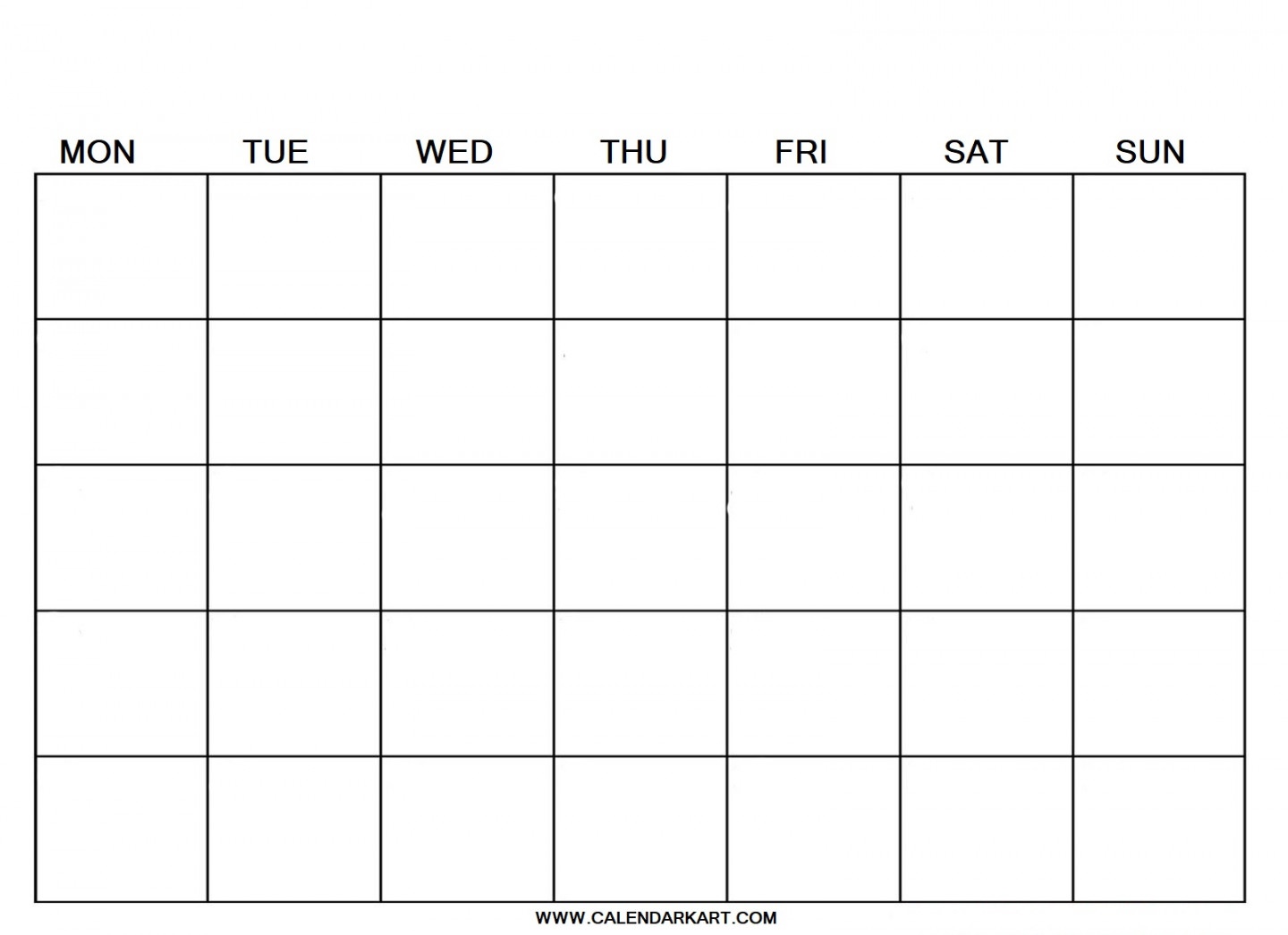 Free Printable Blank Calendar Templates - CalendarKart
