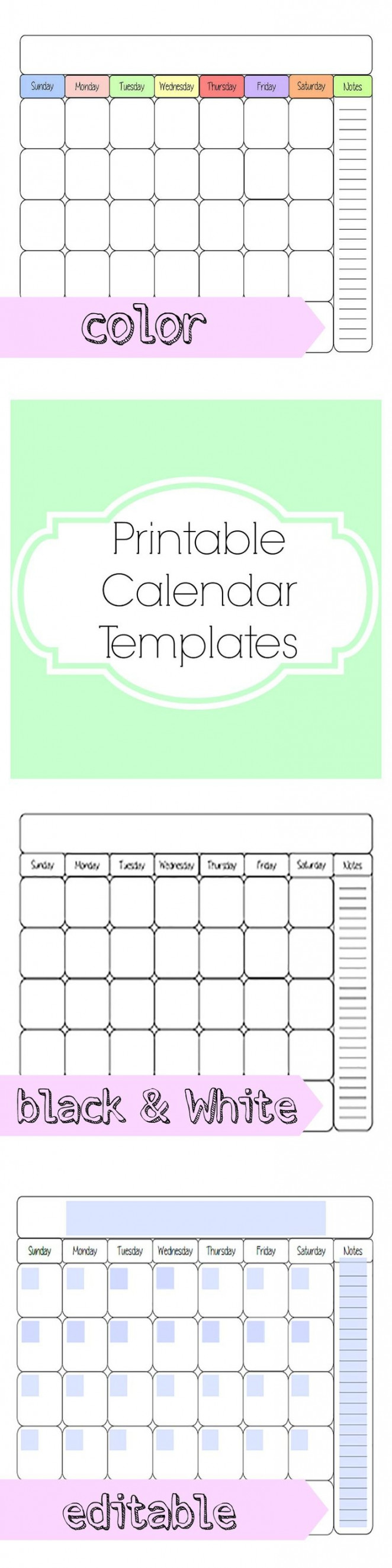 Free Printable Calendar Template The Rushed Mommy  Free printable